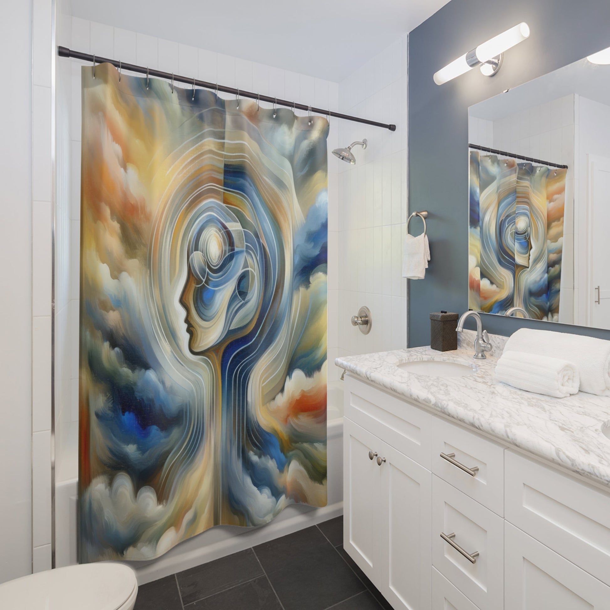 Mindful Unified Awakening Shower Curtains - ATUH.ART