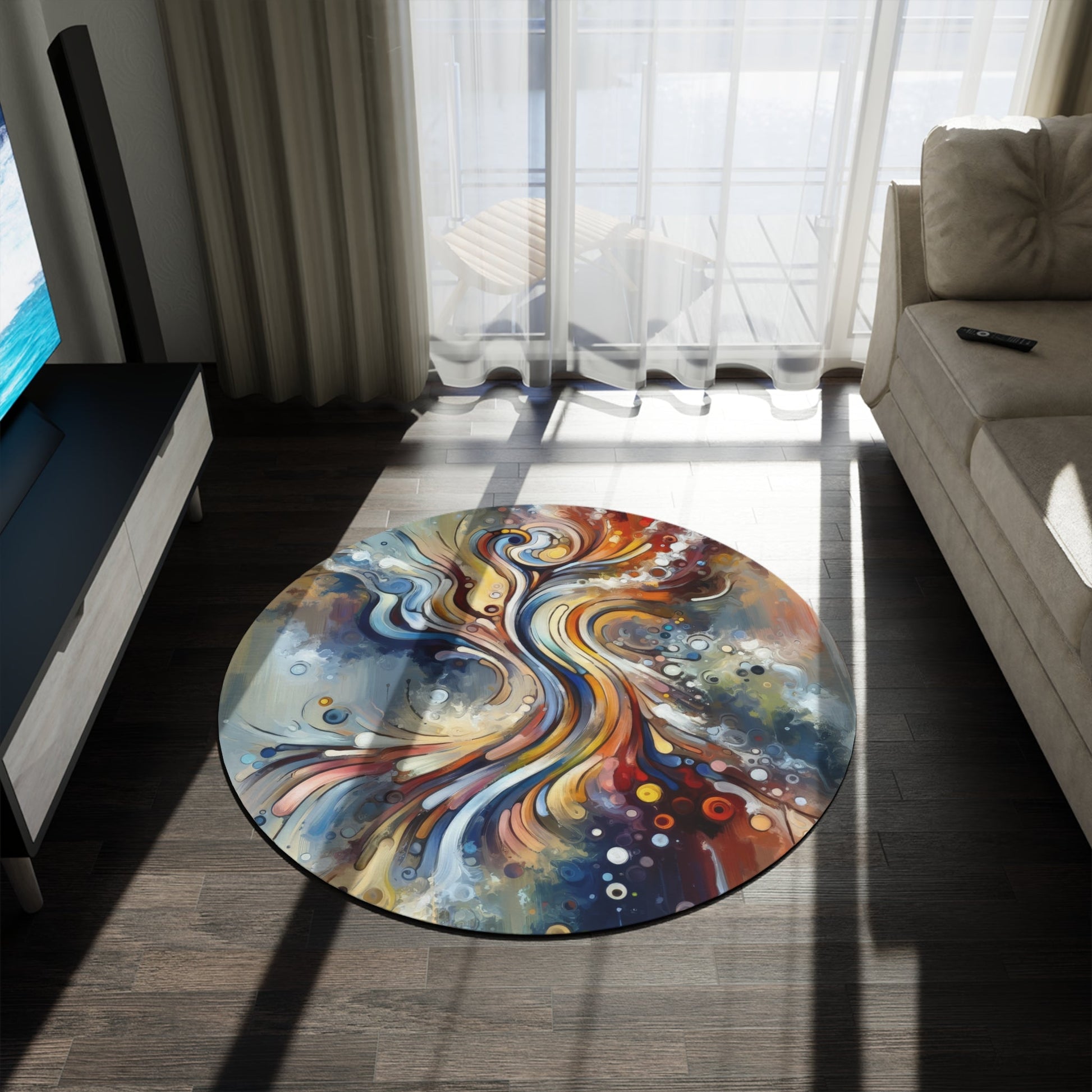 Mindfulness Motion Divine Round Rug - ATUH.ART