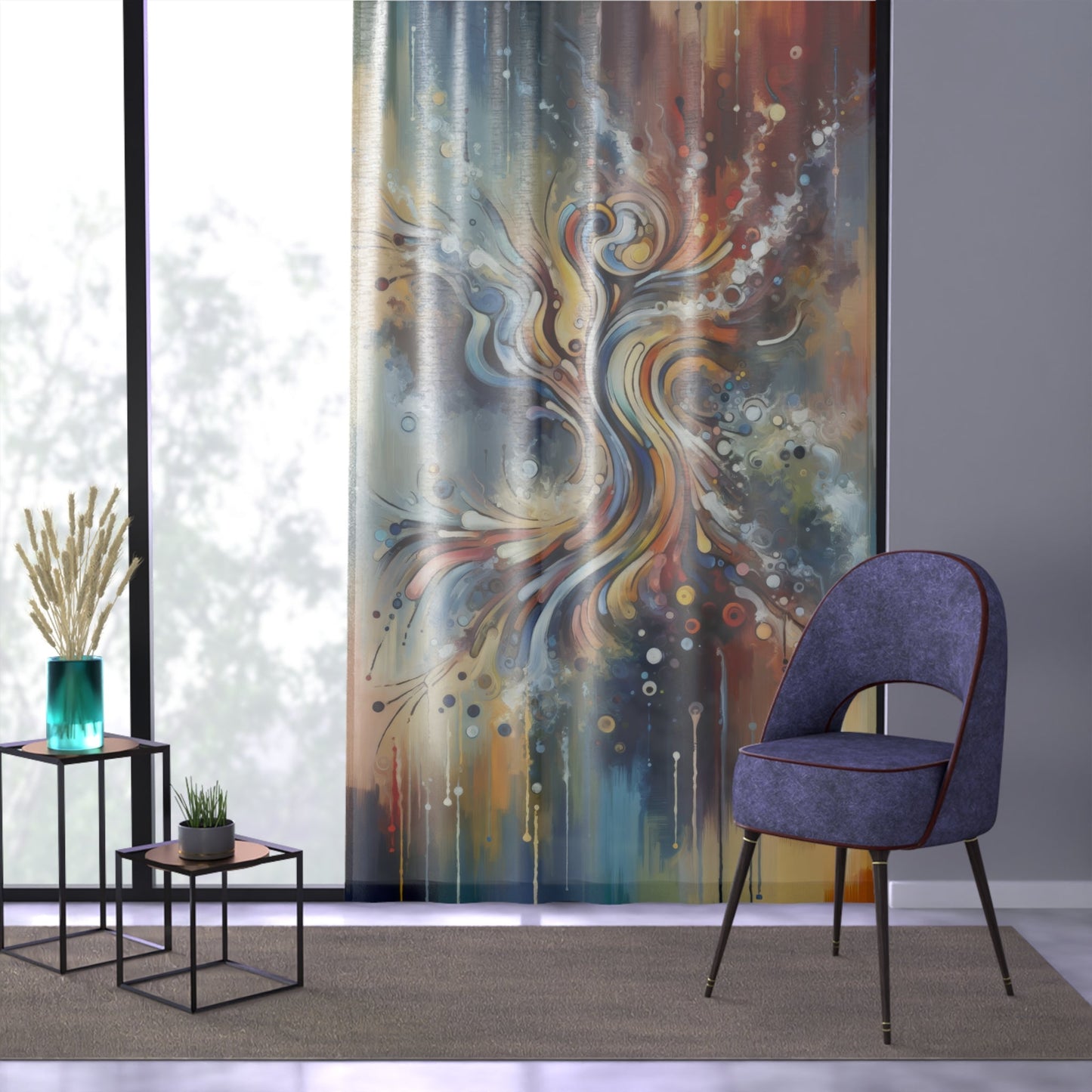 Mindfulness Motion Divine Window Curtain - ATUH.ART