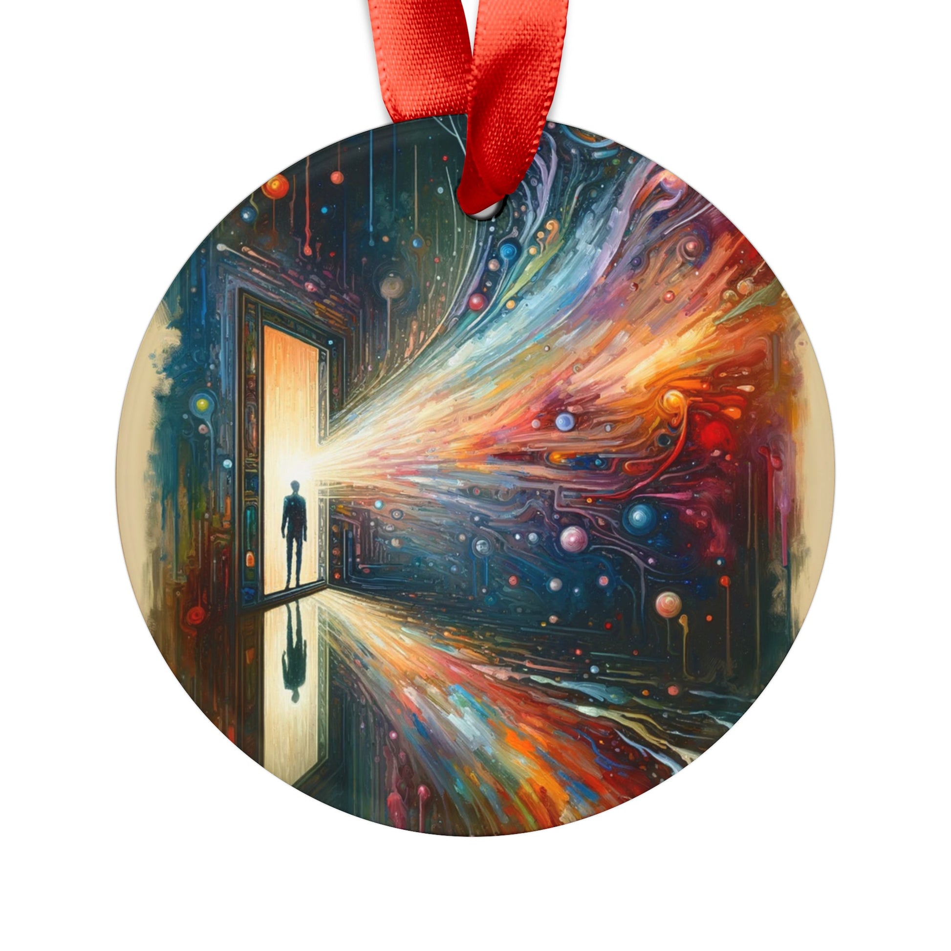 Mirror Wholeness Tachism Acrylic Ornament with Ribbon - ATUH.ART