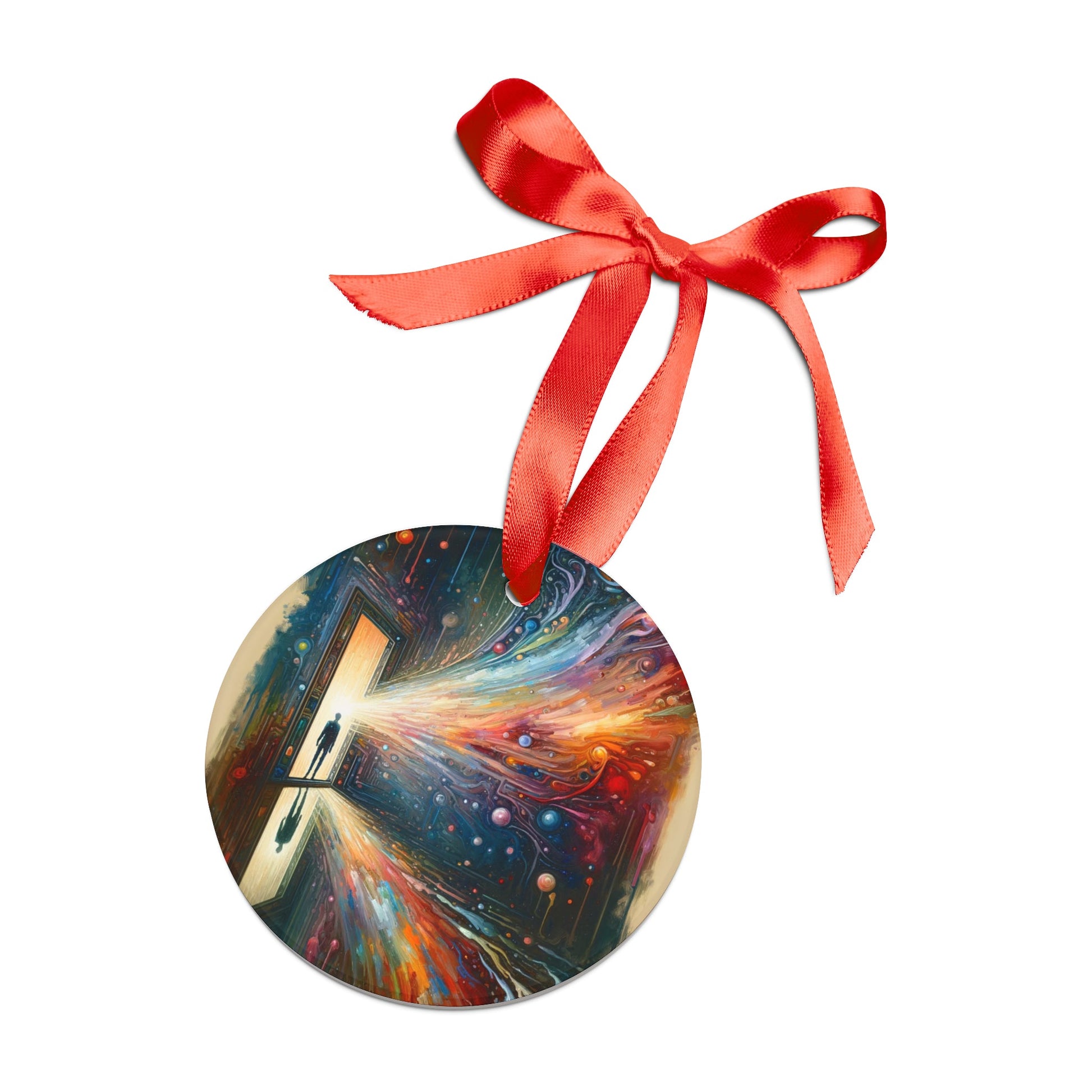 Mirror Wholeness Tachism Acrylic Ornament with Ribbon - ATUH.ART