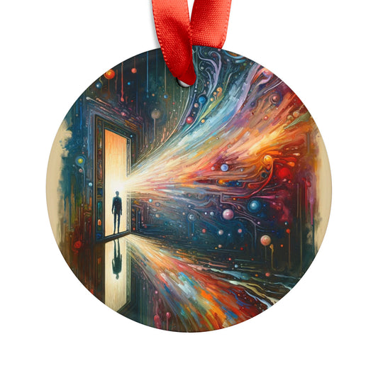 Mirror Wholeness Tachism Acrylic Ornament with Ribbon - ATUH.ART