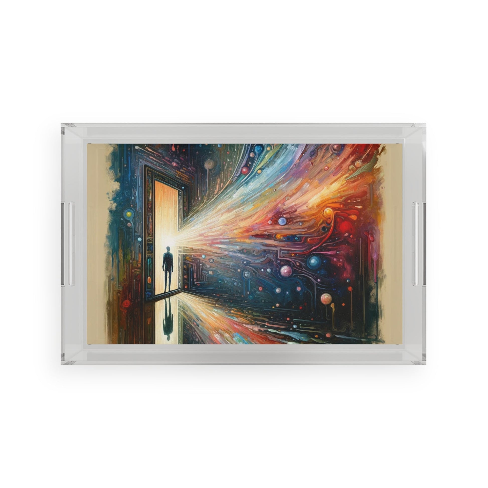 Mirror Wholeness Tachism Acrylic Serving Tray - ATUH.ART