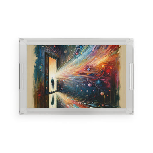 Mirror Wholeness Tachism Acrylic Serving Tray - ATUH.ART