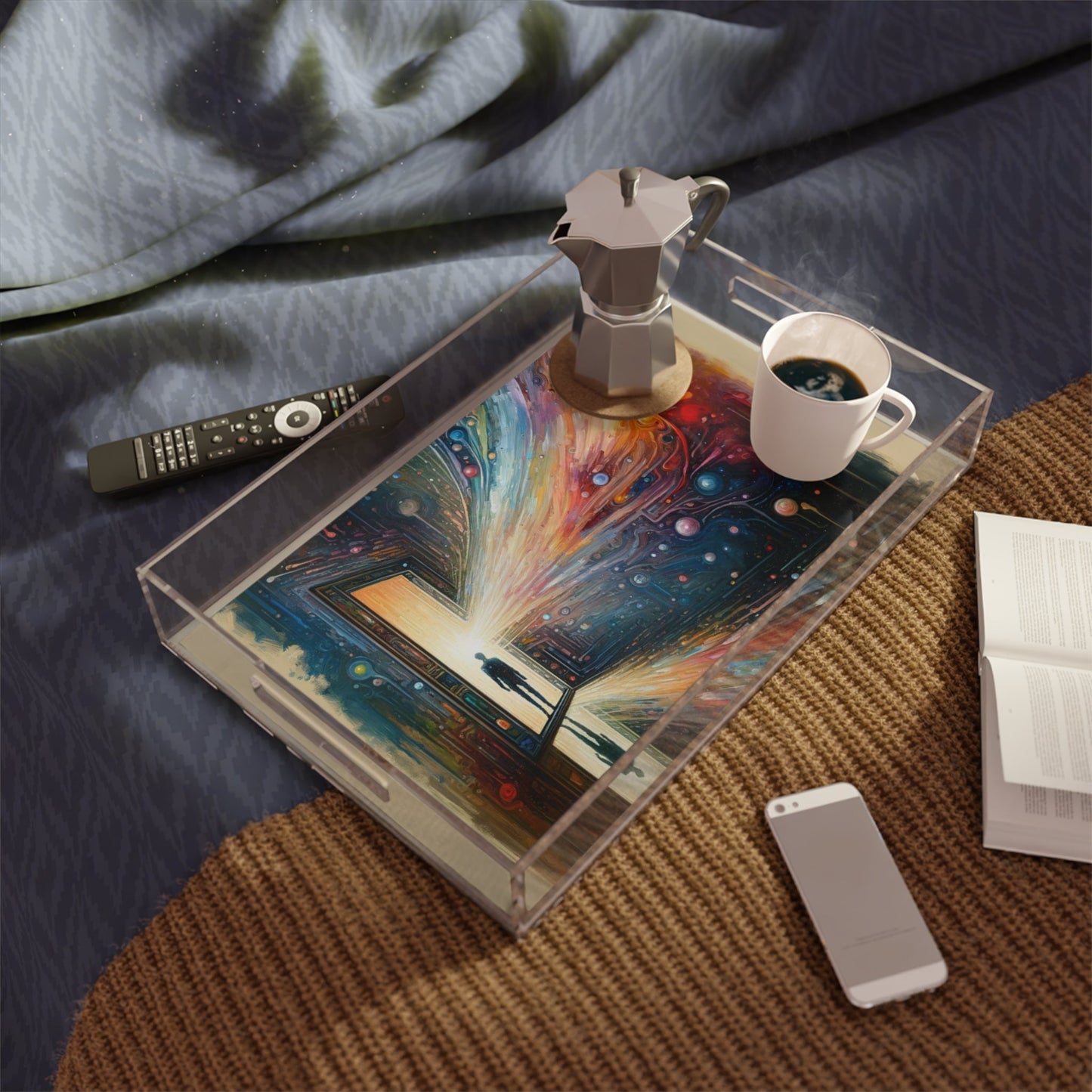 Mirror Wholeness Tachism Acrylic Serving Tray - ATUH.ART
