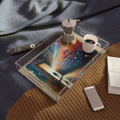 Mirror Wholeness Tachism Acrylic Serving Tray - ATUH.ART