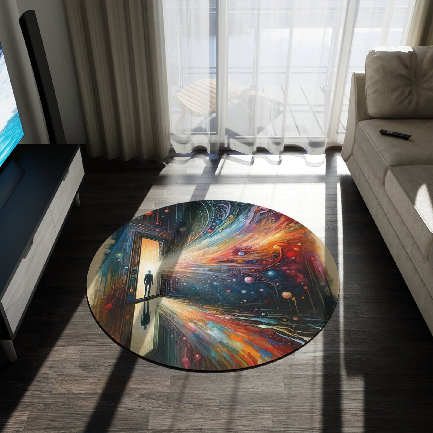 Mirror Wholeness Tachism Round Rug - ATUH.ART