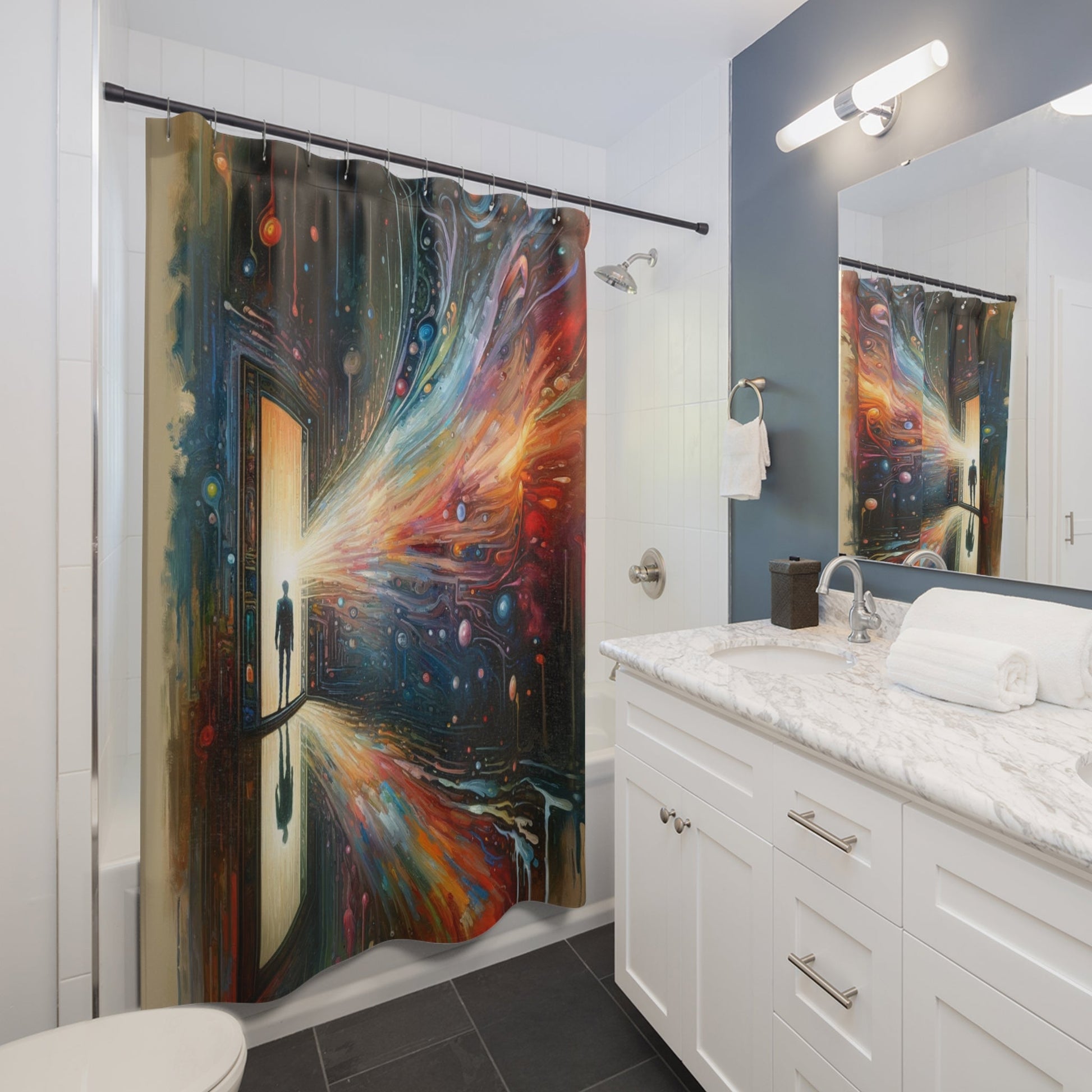 Mirror Wholeness Tachism Shower Curtains - ATUH.ART