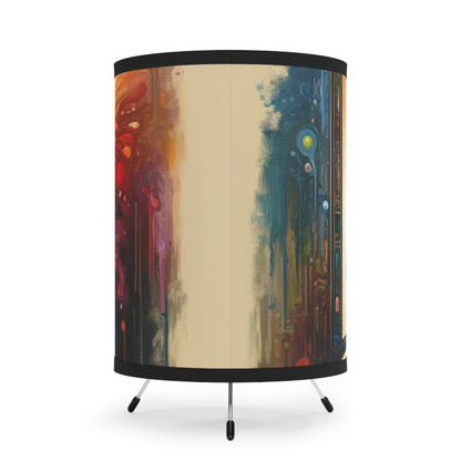 Mirror Wholeness Tachism Tripod Lamp with High-Res Printed Shade, US\CA plug - ATUH.ART