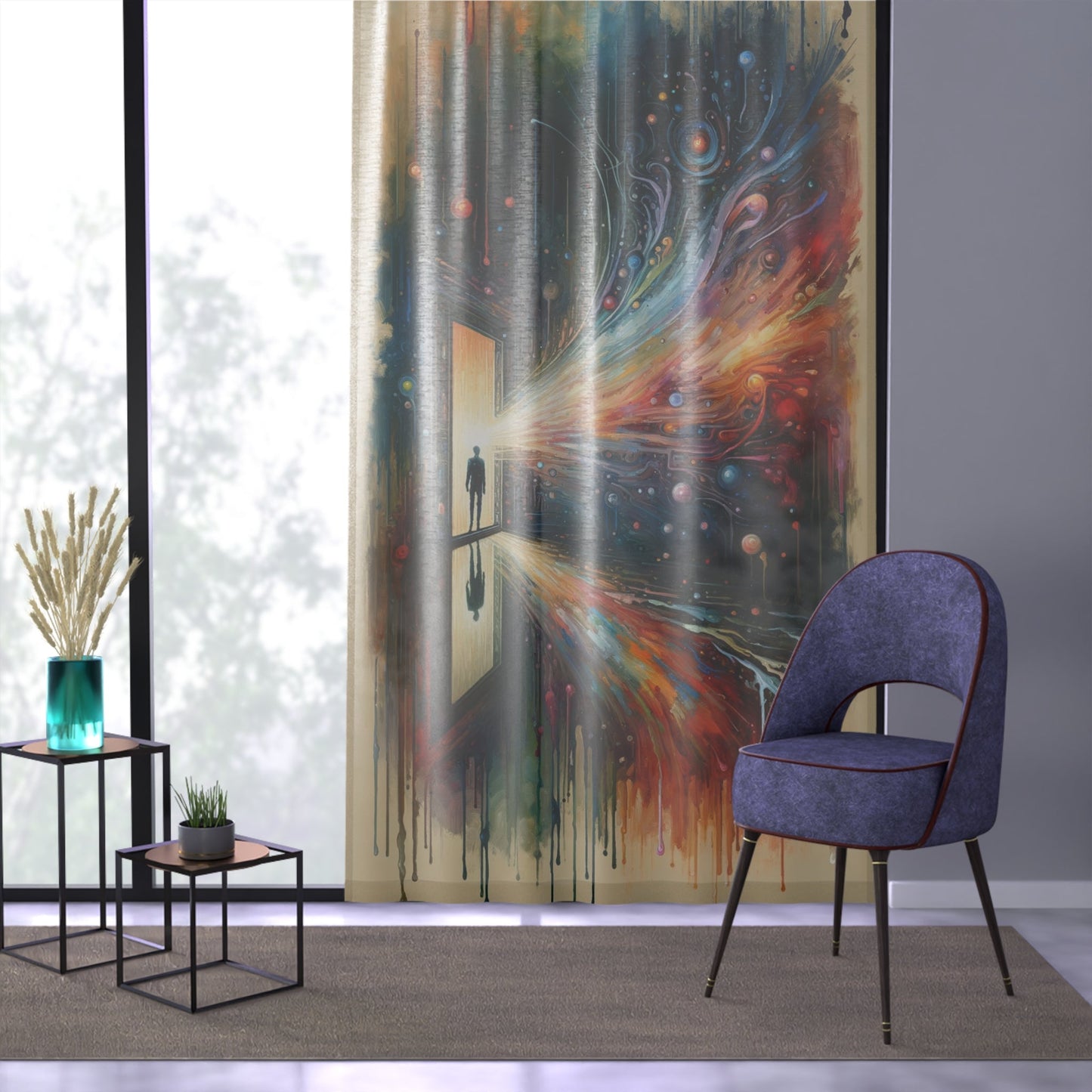 Mirror Wholeness Tachism Window Curtain - ATUH.ART