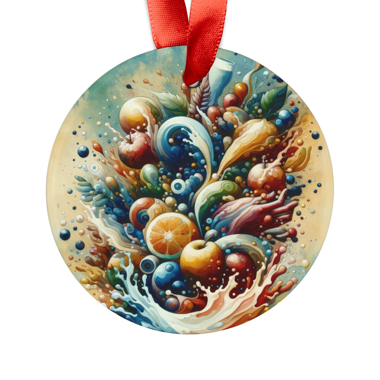 Nourishing Tachism Symphony Acrylic Ornament with Ribbon - ATUH.ART