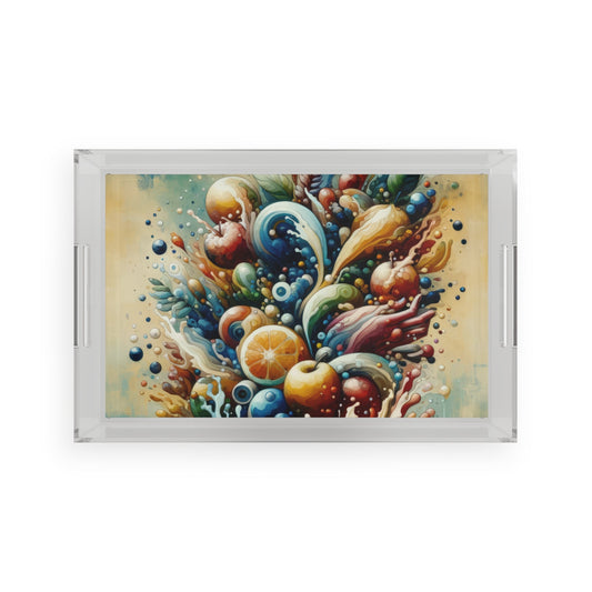 Nourishing Tachism Symphony Acrylic Serving Tray - ATUH.ART