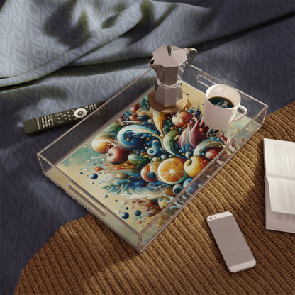 Nourishing Tachism Symphony Acrylic Serving Tray - ATUH.ART