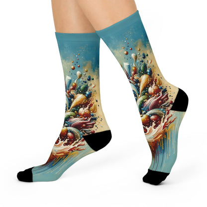 Nourishing Tachism Symphony Cushioned Crew Socks - ATUH.ART