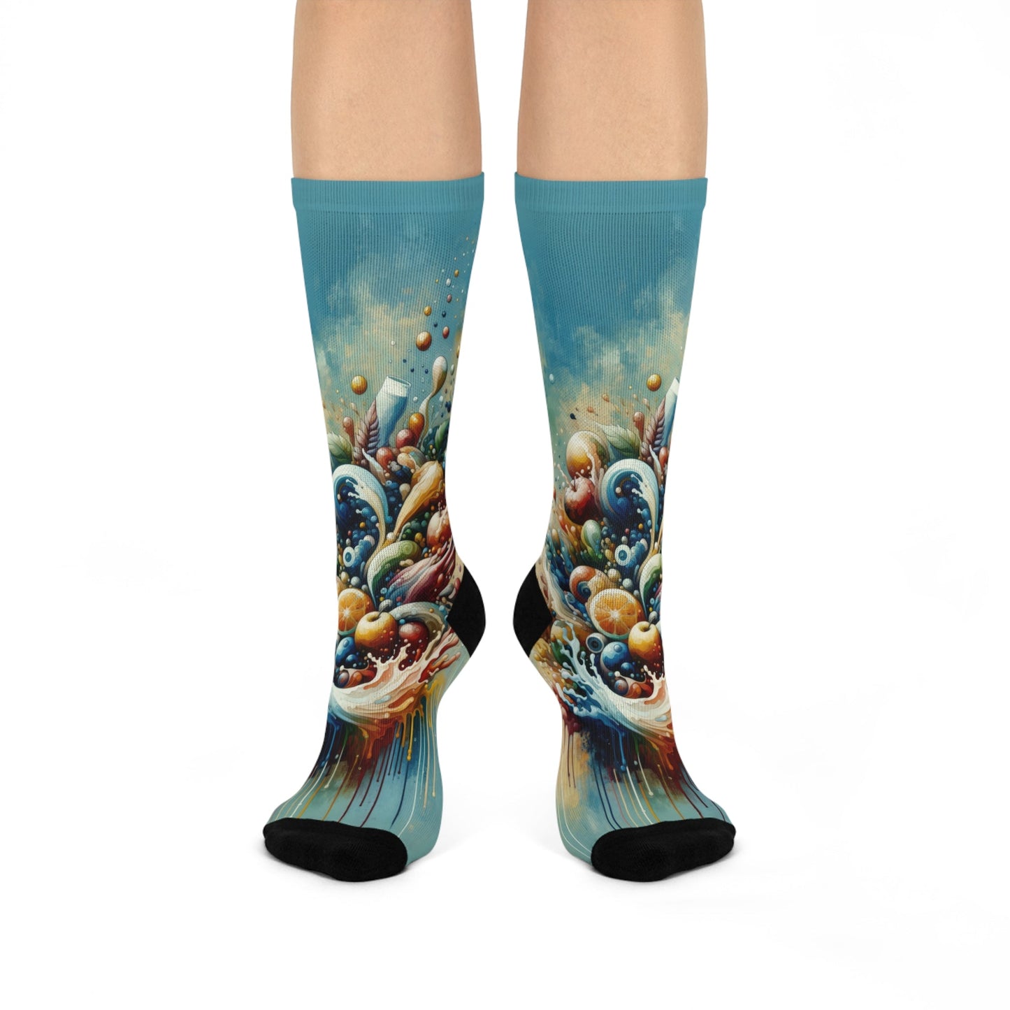 Nourishing Tachism Symphony Cushioned Crew Socks - ATUH.ART