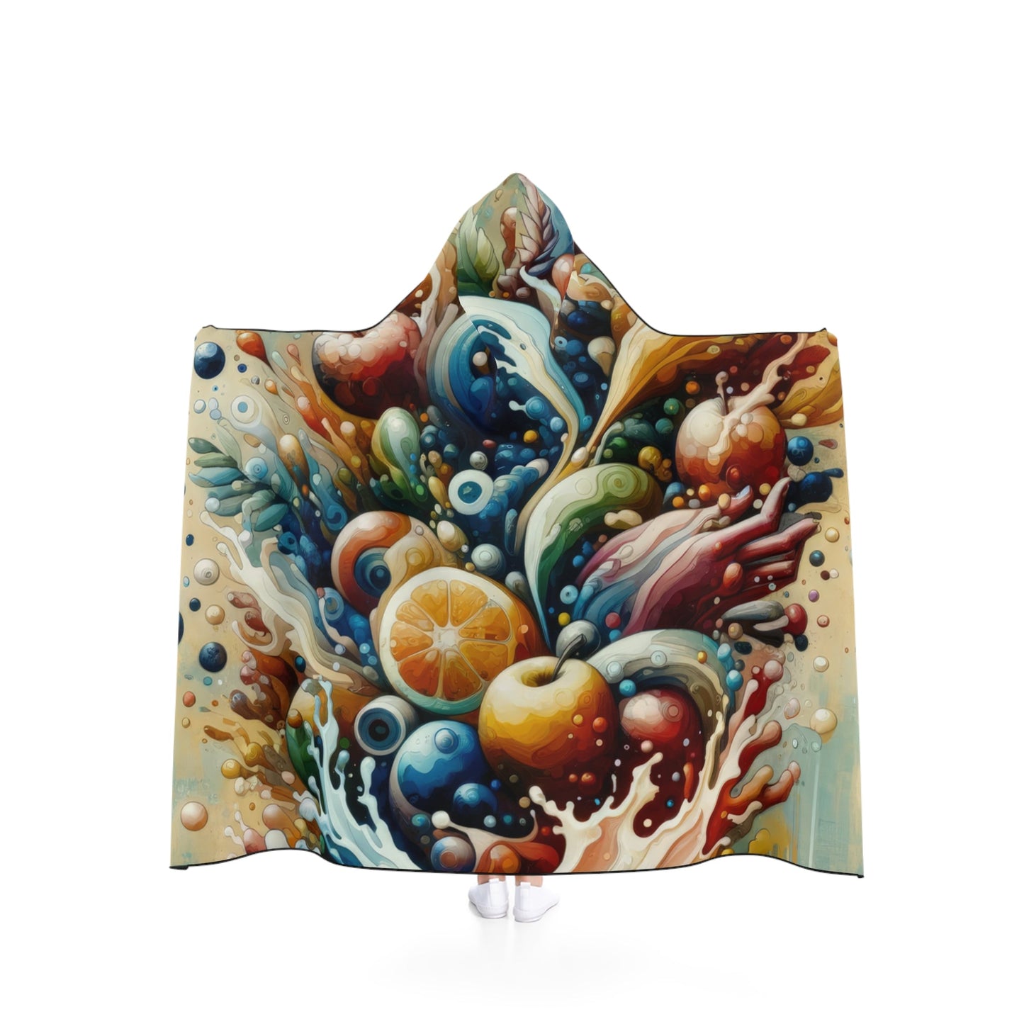 Nourishing Tachism Symphony Hooded Blanket - ATUH.ART