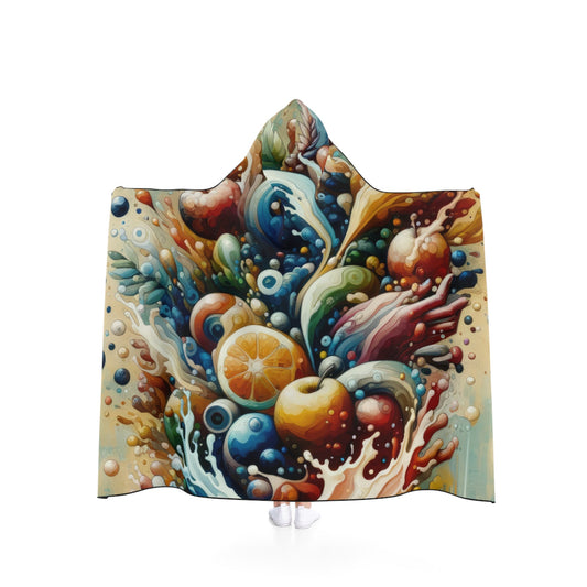 Nourishing Tachism Symphony Hooded Blanket - ATUH.ART