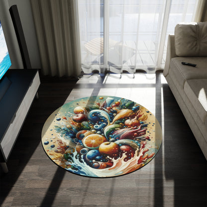 Nourishing Tachism Symphony Round Rug - ATUH.ART