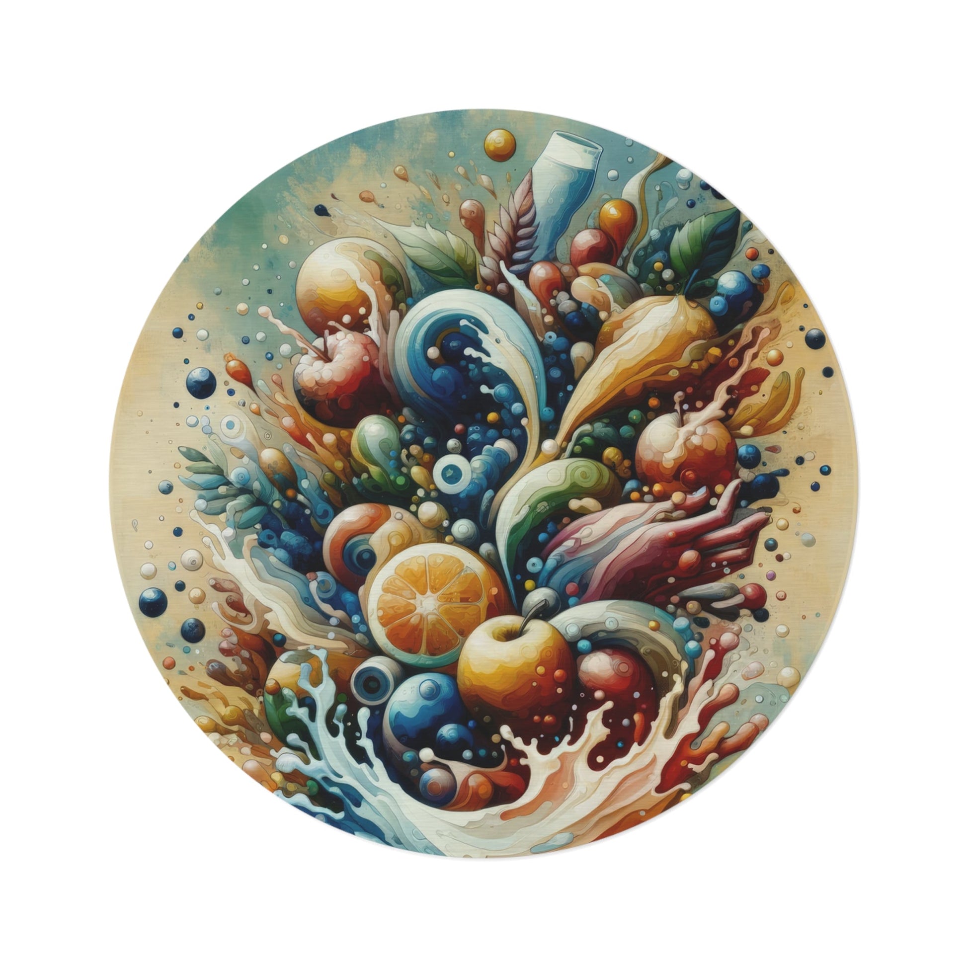 Nourishing Tachism Symphony Round Rug - ATUH.ART
