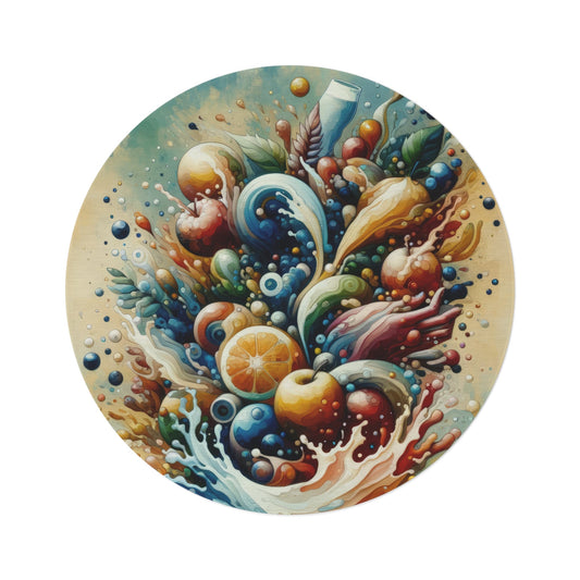Nourishing Tachism Symphony Round Rug - ATUH.ART