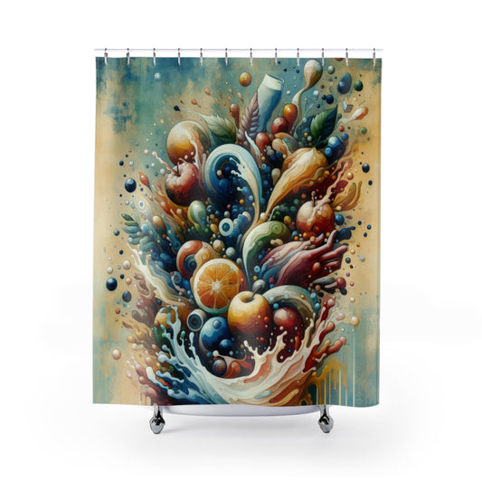 Nourishing Tachism Symphony Shower Curtains - ATUH.ART
