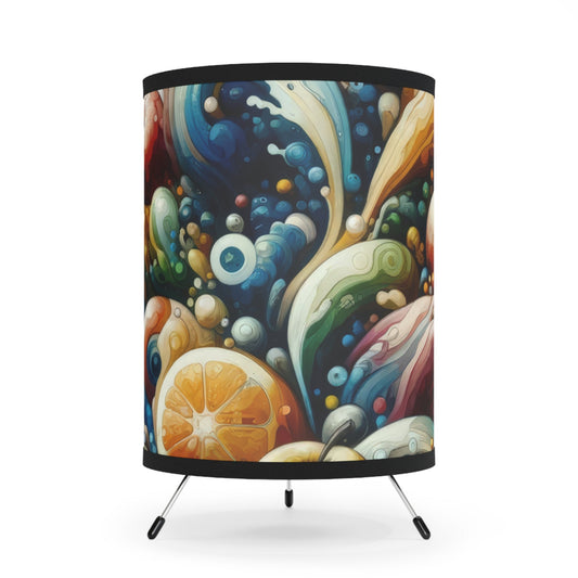 Nourishing Tachism Symphony Tripod Lamp with High-Res Printed Shade, US\CA plug - ATUH.ART