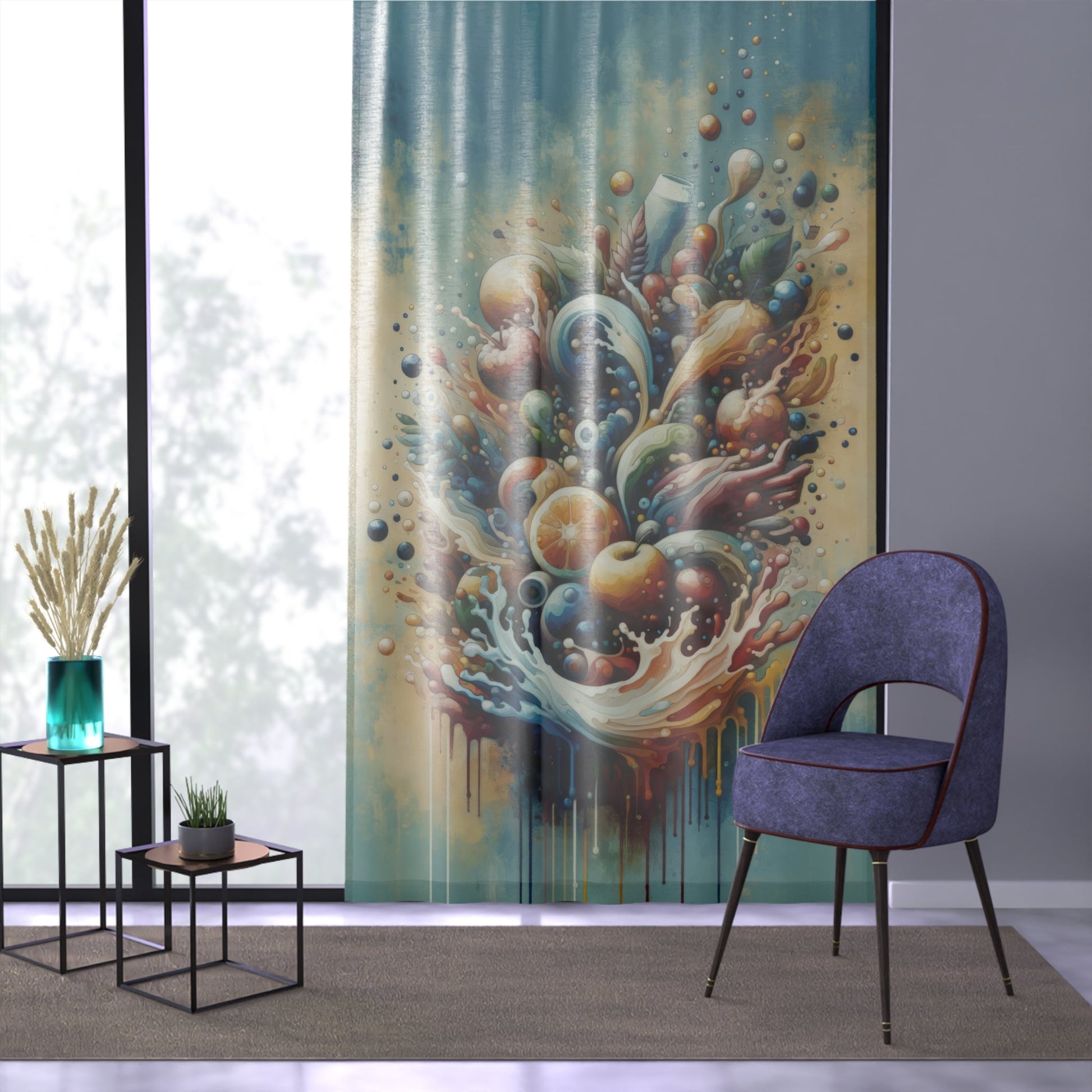 Nourishing Tachism Symphony Window Curtain - ATUH.ART