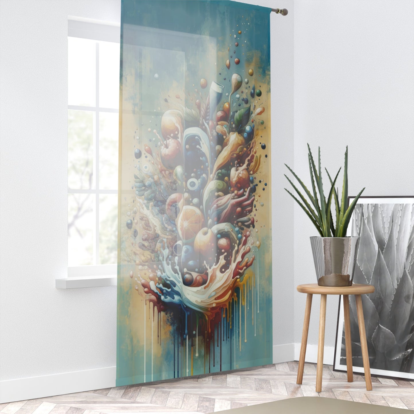 Nourishing Tachism Symphony Window Curtain - ATUH.ART