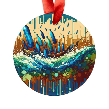 Oceanic Bottle Rescue Acrylic Ornament with Ribbon - ATUH.ART