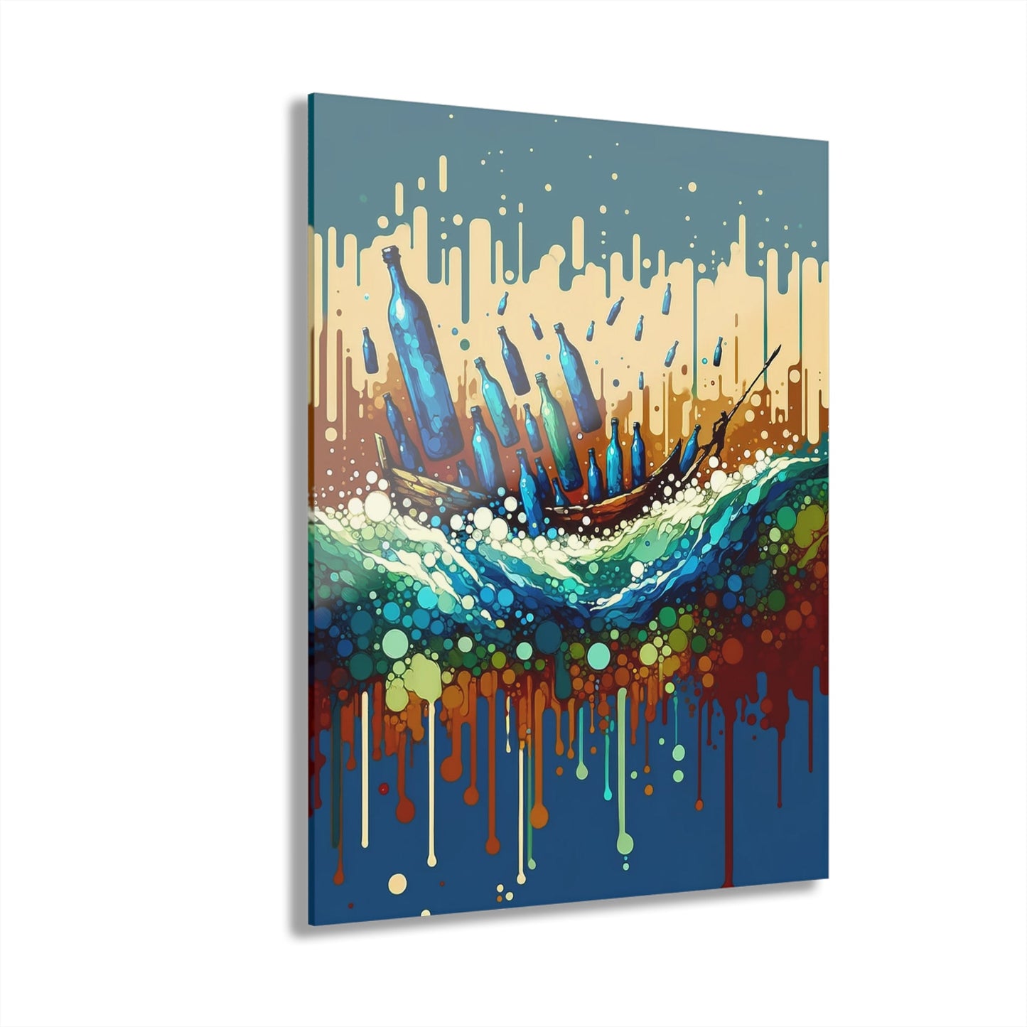 Oceanic Bottle Rescue Acrylic Prints (French Cleat Hanging) - ATUH.ART