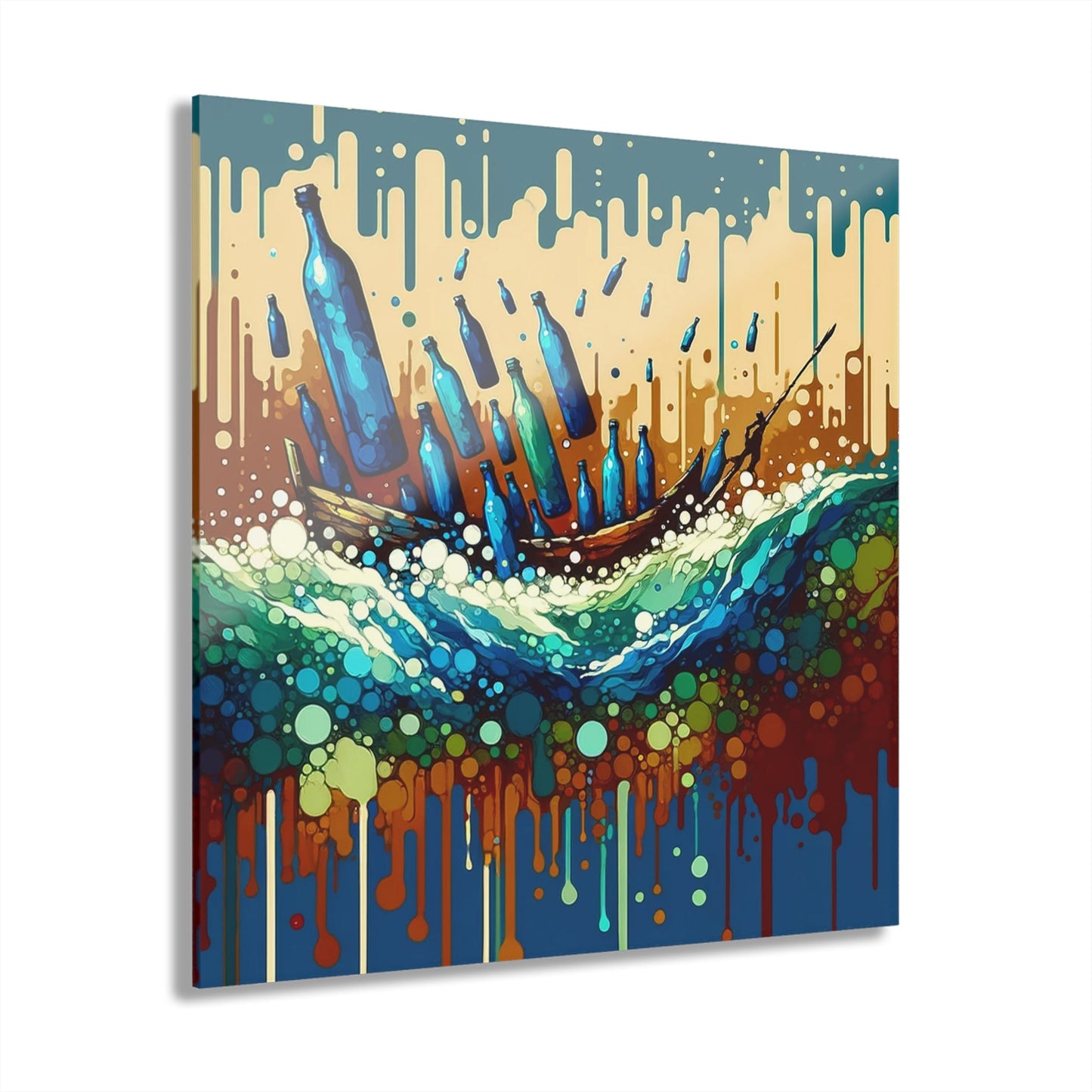Oceanic Bottle Rescue Acrylic Prints (French Cleat Hanging) - ATUH.ART