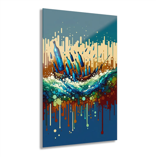 Oceanic Bottle Rescue Acrylic Prints (French Cleat Hanging) - ATUH.ART