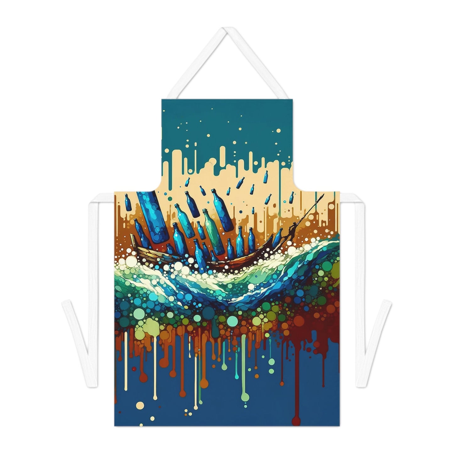 Oceanic Bottle Rescue Adult Apron (AOP) - ATUH.ART