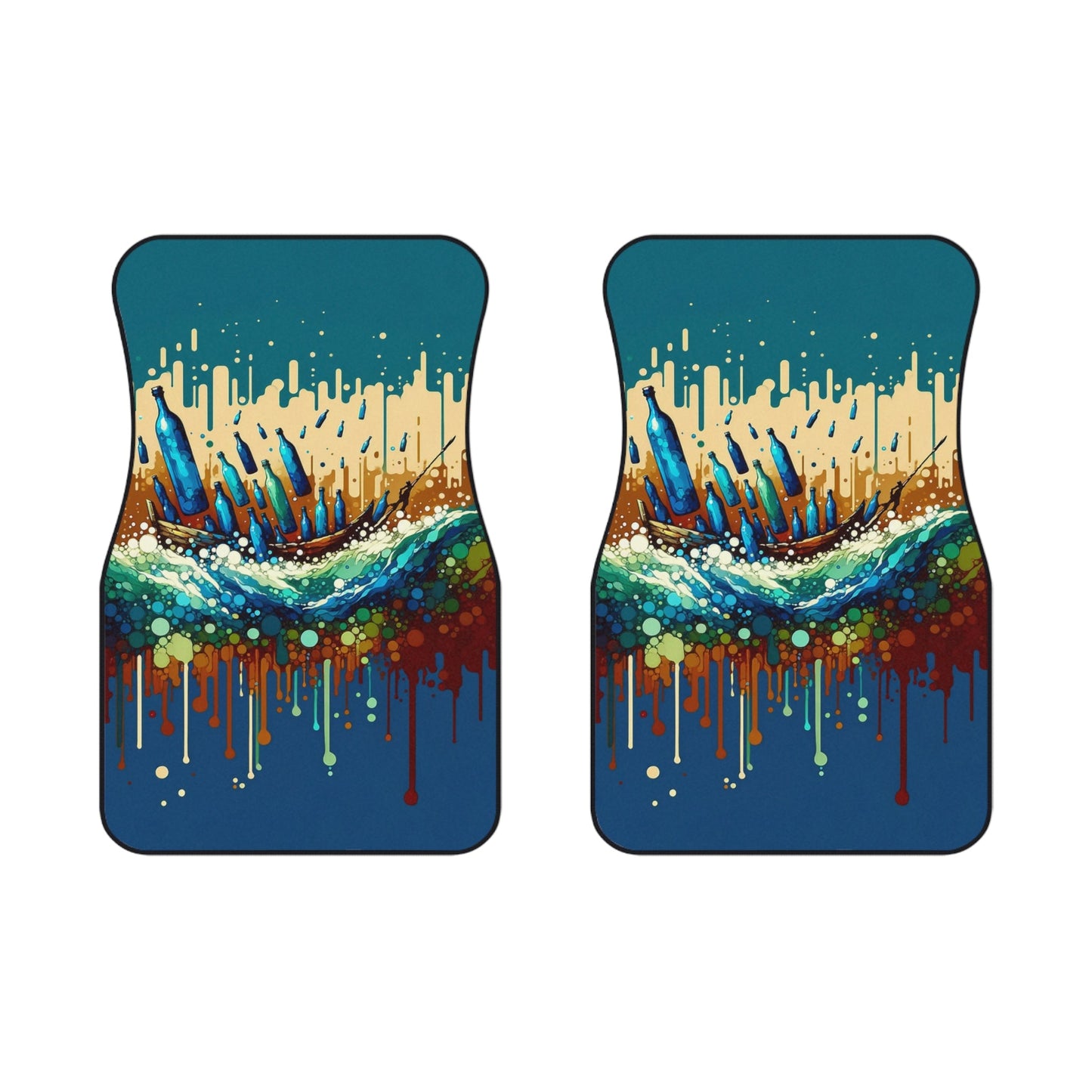 Oceanic Bottle Rescue Car Mats (2x Front) - ATUH.ART