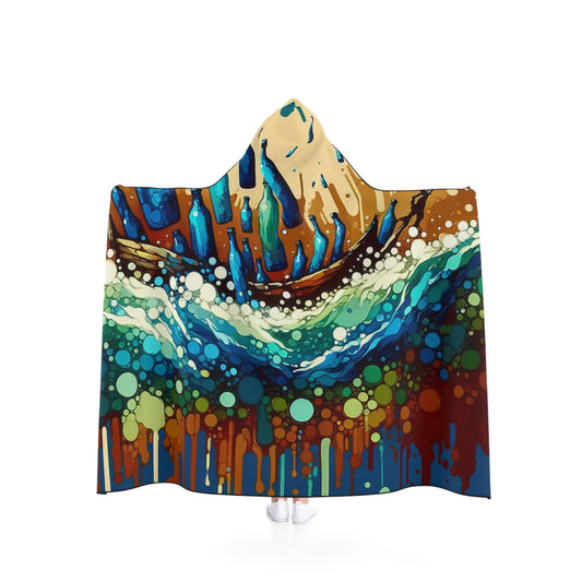 Oceanic Bottle Rescue Hooded Blanket - ATUH.ART