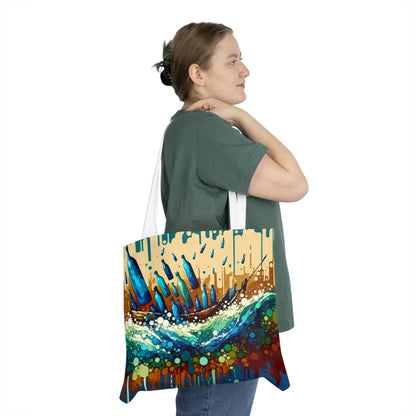 Oceanic Bottle Rescue Shoulder Tote Bag (AOP) - ATUH.ART