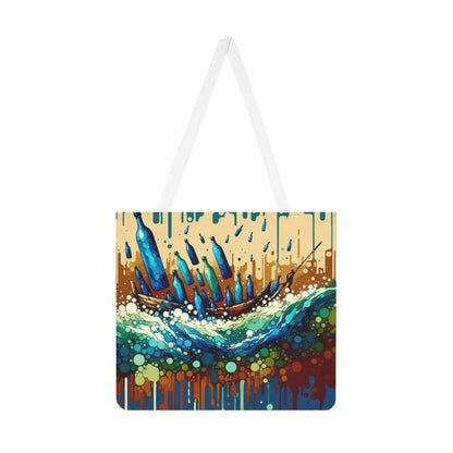 Oceanic Bottle Rescue Shoulder Tote Bag (AOP) - ATUH.ART