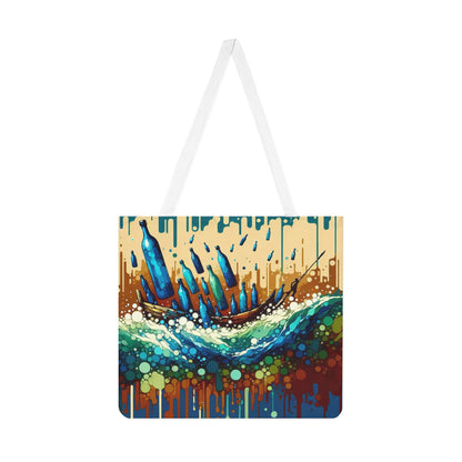 Oceanic Bottle Rescue Shoulder Tote Bag (AOP) - ATUH.ART