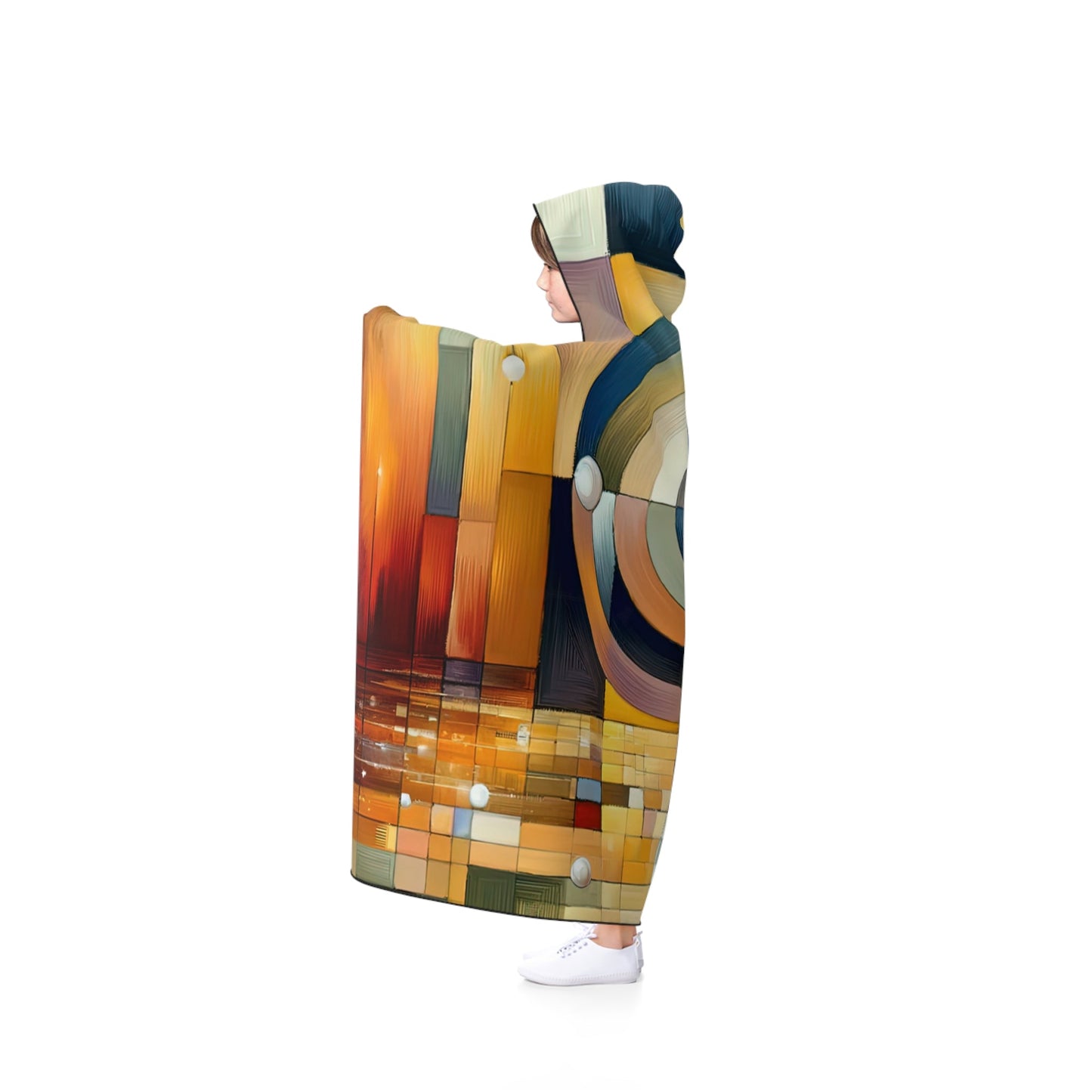 Oneness Through Tachism Hooded Blanket - ATUH.ART
