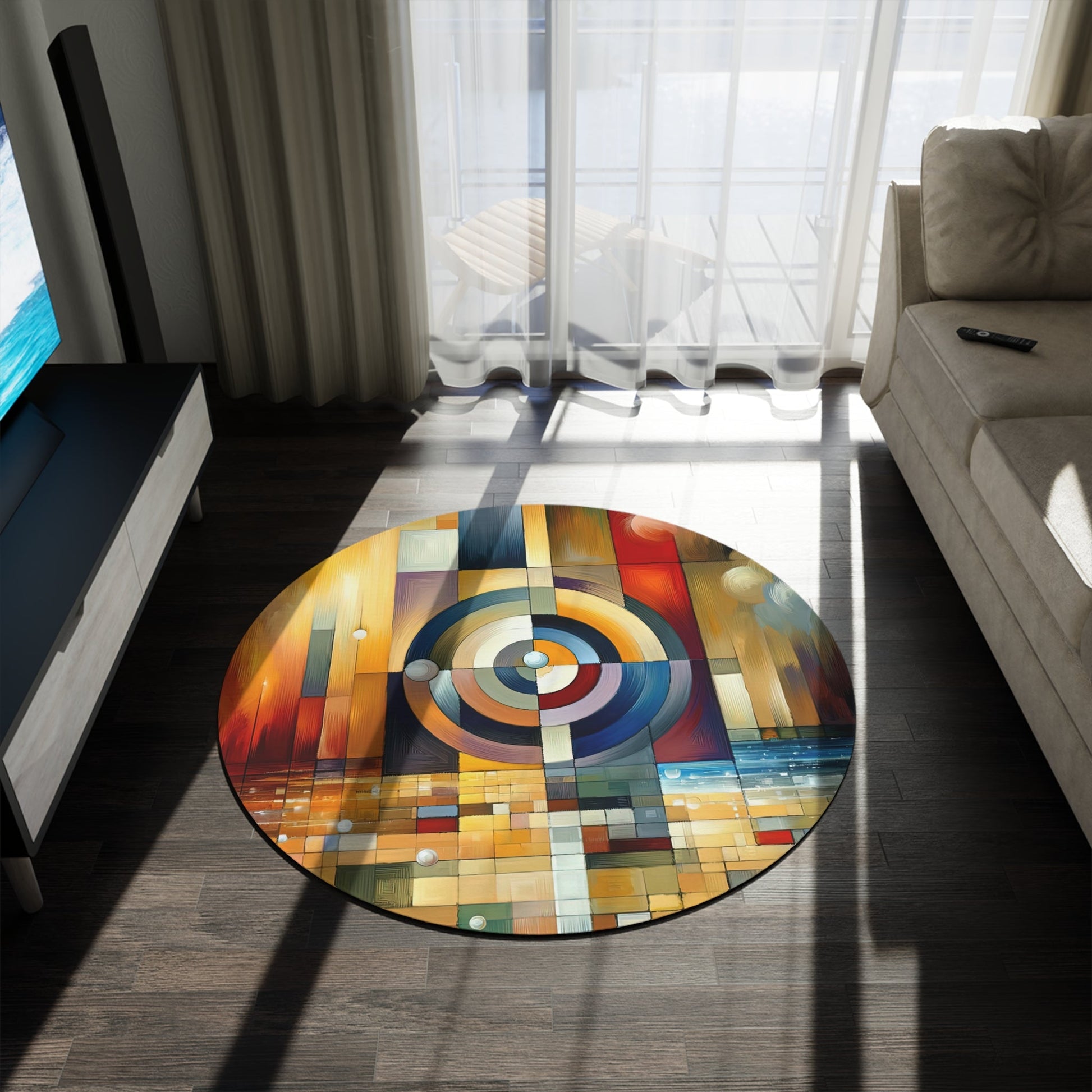Oneness Through Tachism Round Rug - ATUH.ART