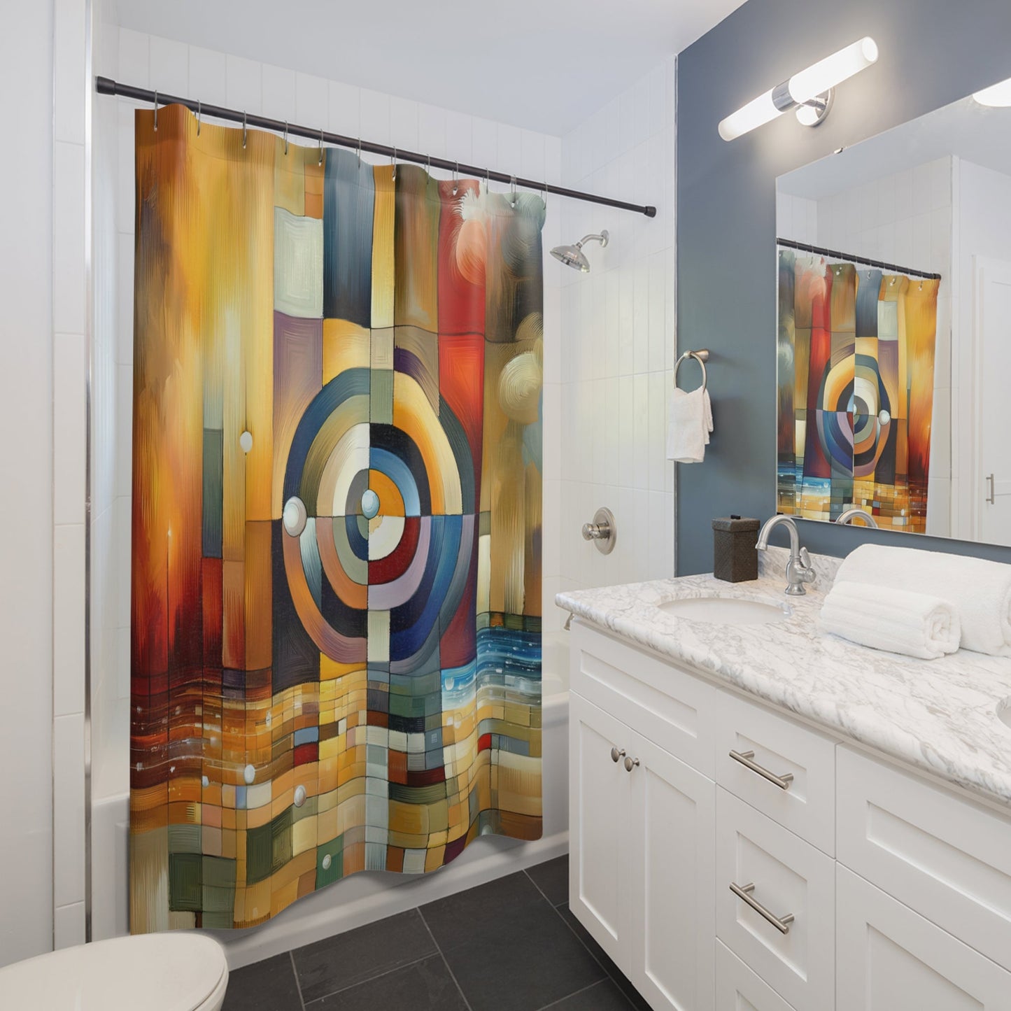 Oneness Through Tachism Shower Curtains - ATUH.ART