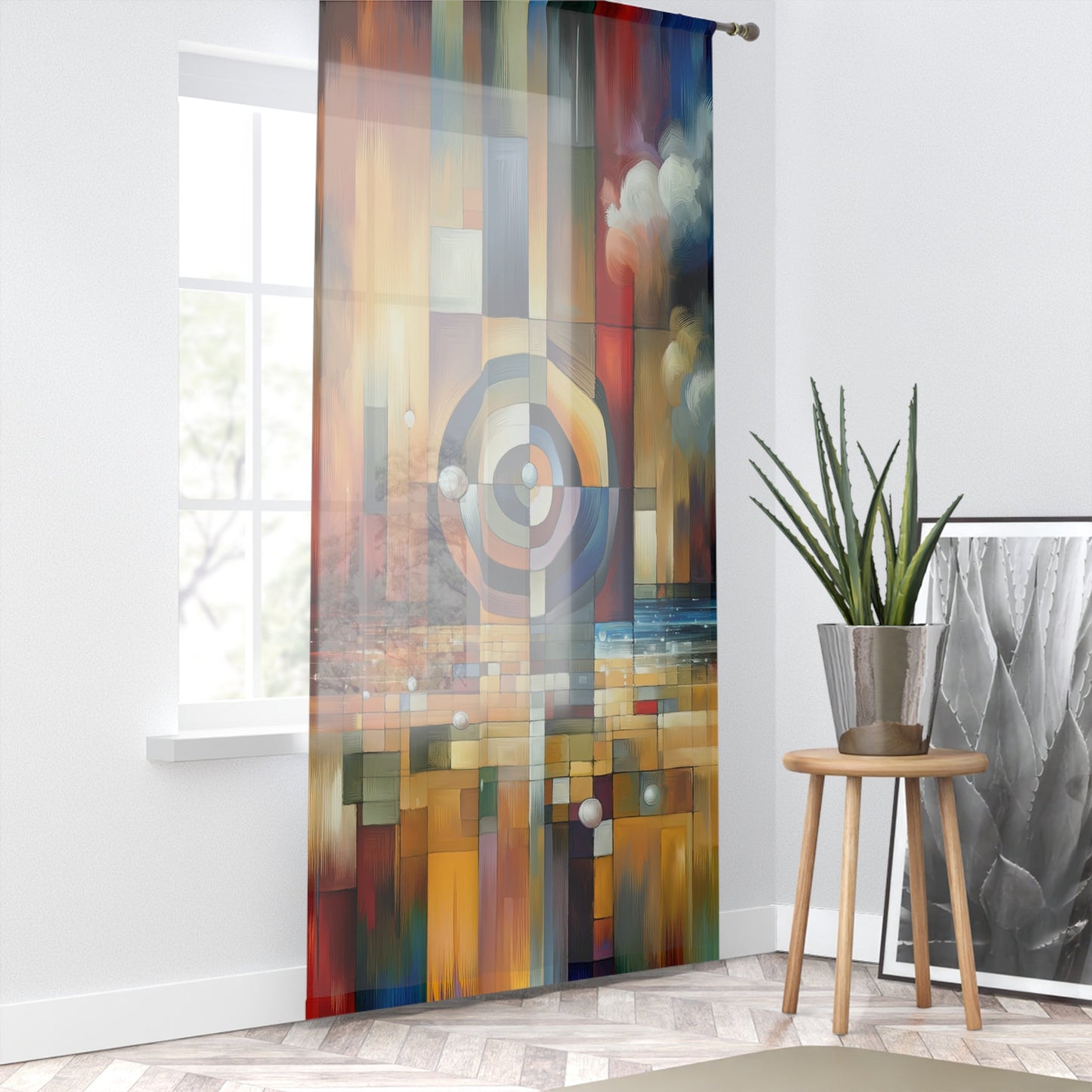 Oneness Through Tachism Window Curtain - ATUH.ART