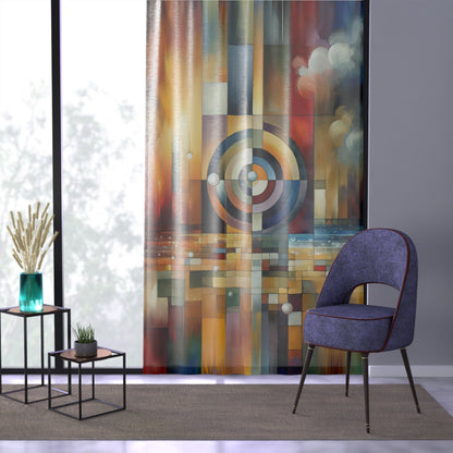 Oneness Through Tachism Window Curtain - ATUH.ART