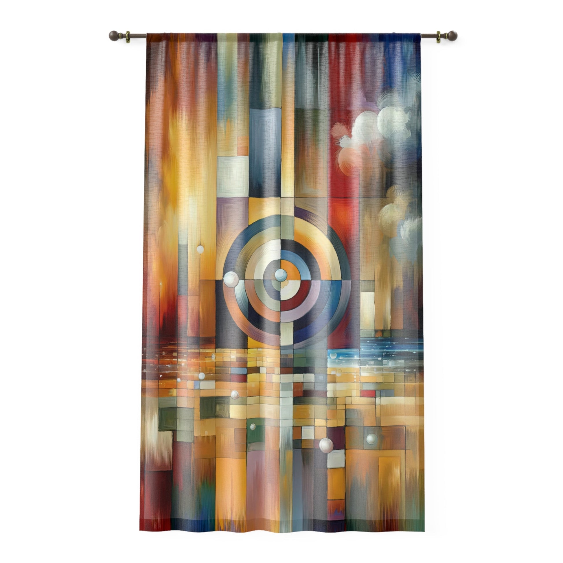 Oneness Through Tachism Window Curtain - ATUH.ART