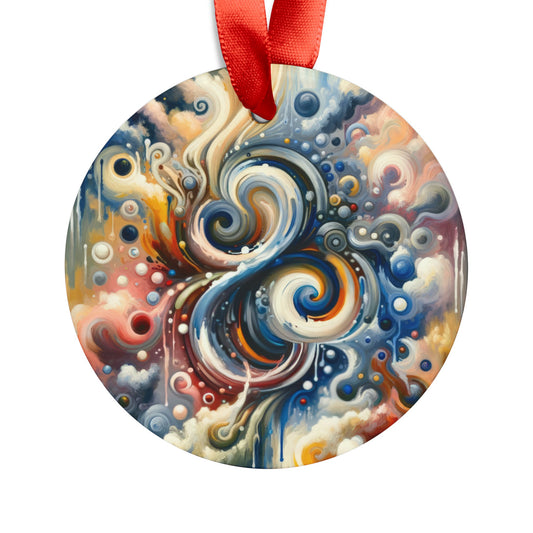 Paradoxical Embrace Tachism Acrylic Ornament with Ribbon - ATUH.ART