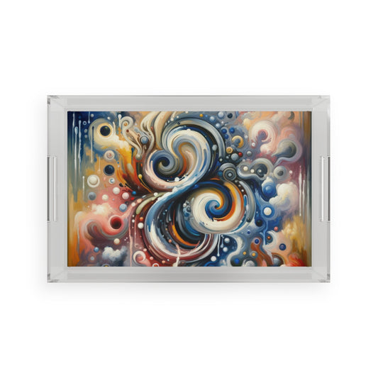 Paradoxical Embrace Tachism Acrylic Serving Tray - ATUH.ART