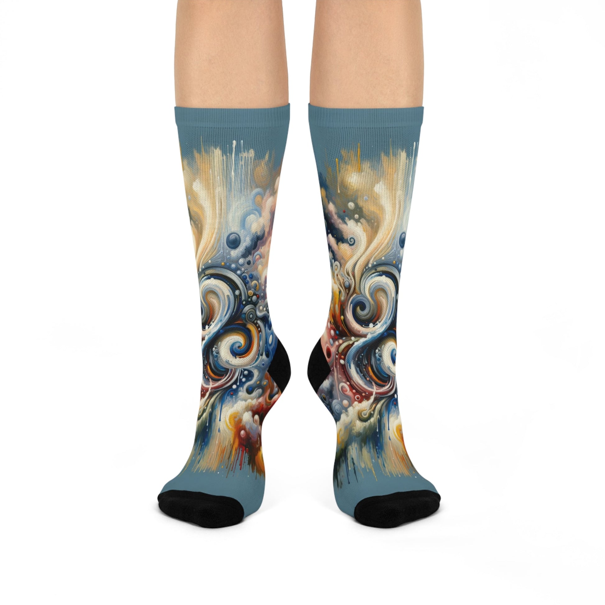 Paradoxical Embrace Tachism Cushioned Crew Socks - ATUH.ART