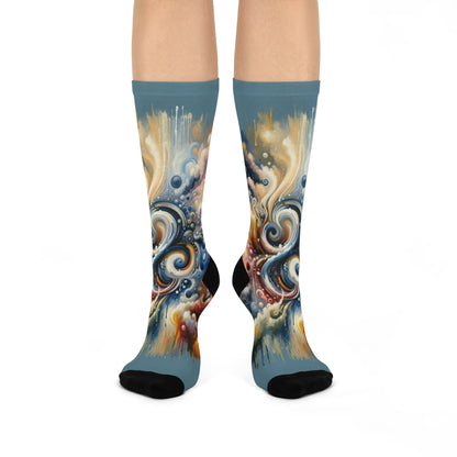 Paradoxical Embrace Tachism Cushioned Crew Socks - ATUH.ART
