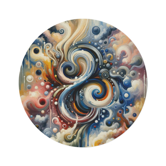 Paradoxical Embrace Tachism Round Rug - ATUH.ART