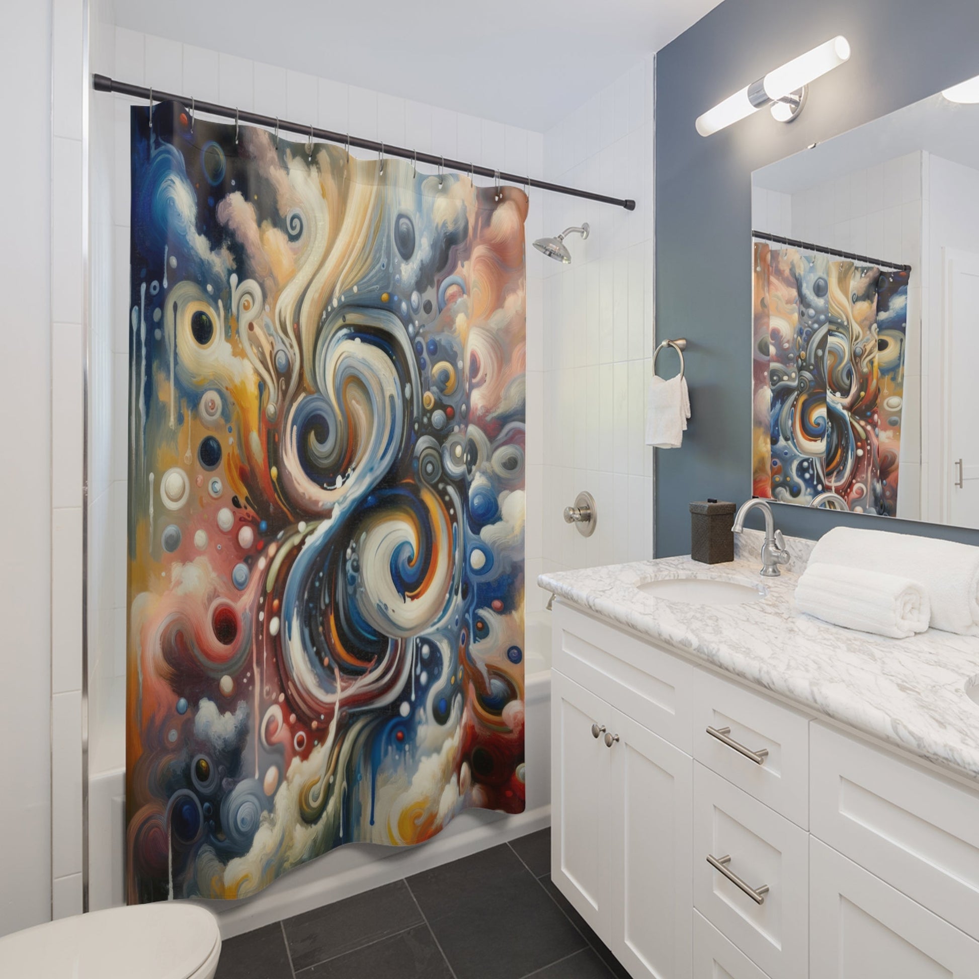 Paradoxical Embrace Tachism Shower Curtains - ATUH.ART